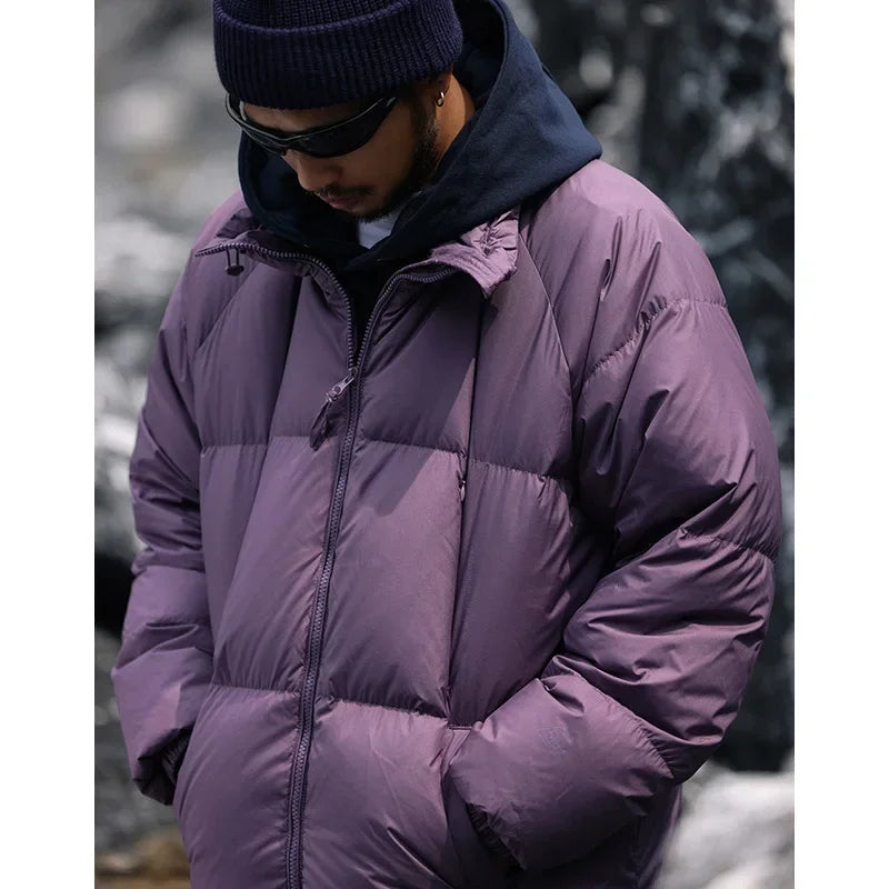 Waterproof Thicken Down Solid Color Puffer Jacket