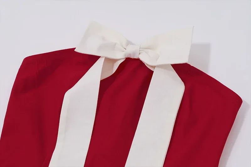 Coquette Red Strapless Bow Set