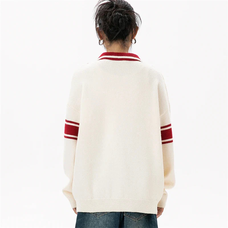 Athletic Oversized Knitted Sweater