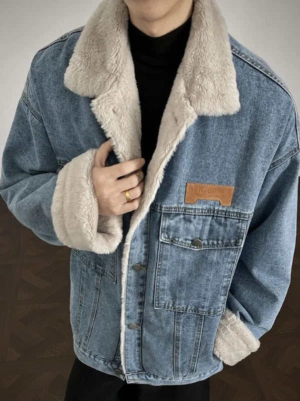 Y2K Sherpa Denim Jacket