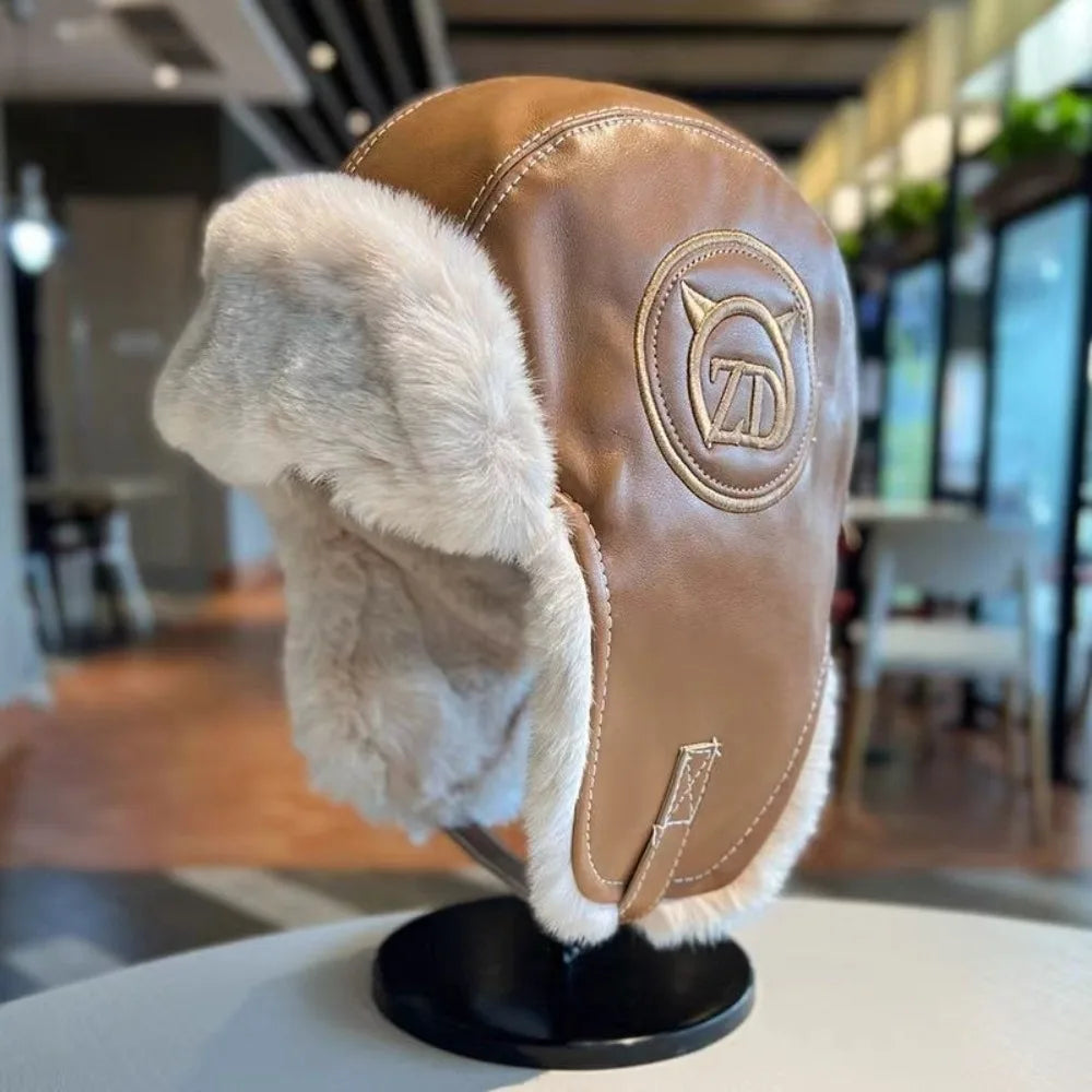 Sombreros de aviador vintage de piel sintética