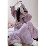 Ruffles Robe Sleepwear Hooded Pyjama