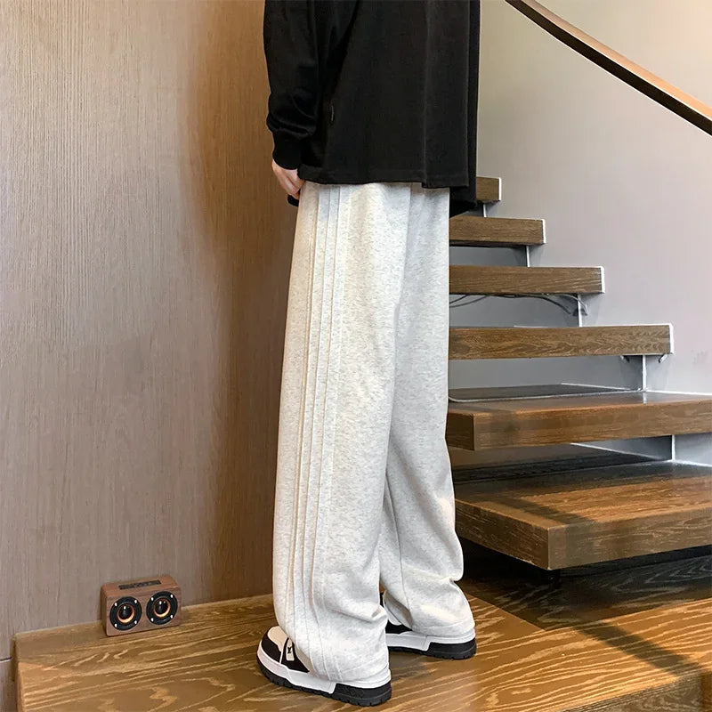 Straight Leg Stripped Drawstring Sweatpants