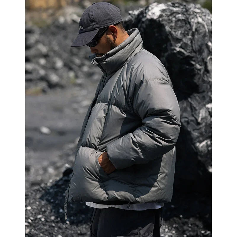 Waterproof Thicken Down Solid Color Puffer Jacket
