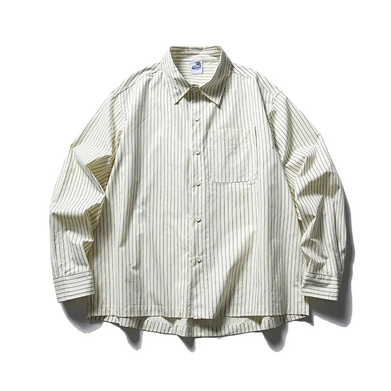 Autumn Retro Striped Long Sleeve Shirt