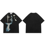 Camiseta vintage con estampado gráfico de mariposa en sombra