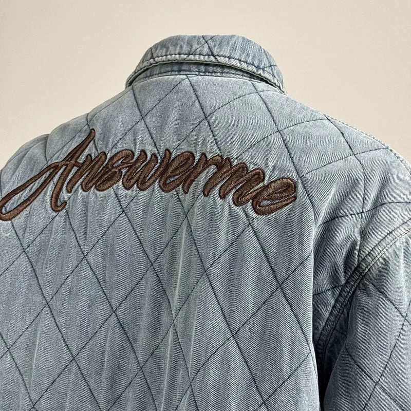 Diamond Stitch Denim Jacket