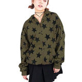 Y2K Vintage Star Gothic Zip-Up Hoodie