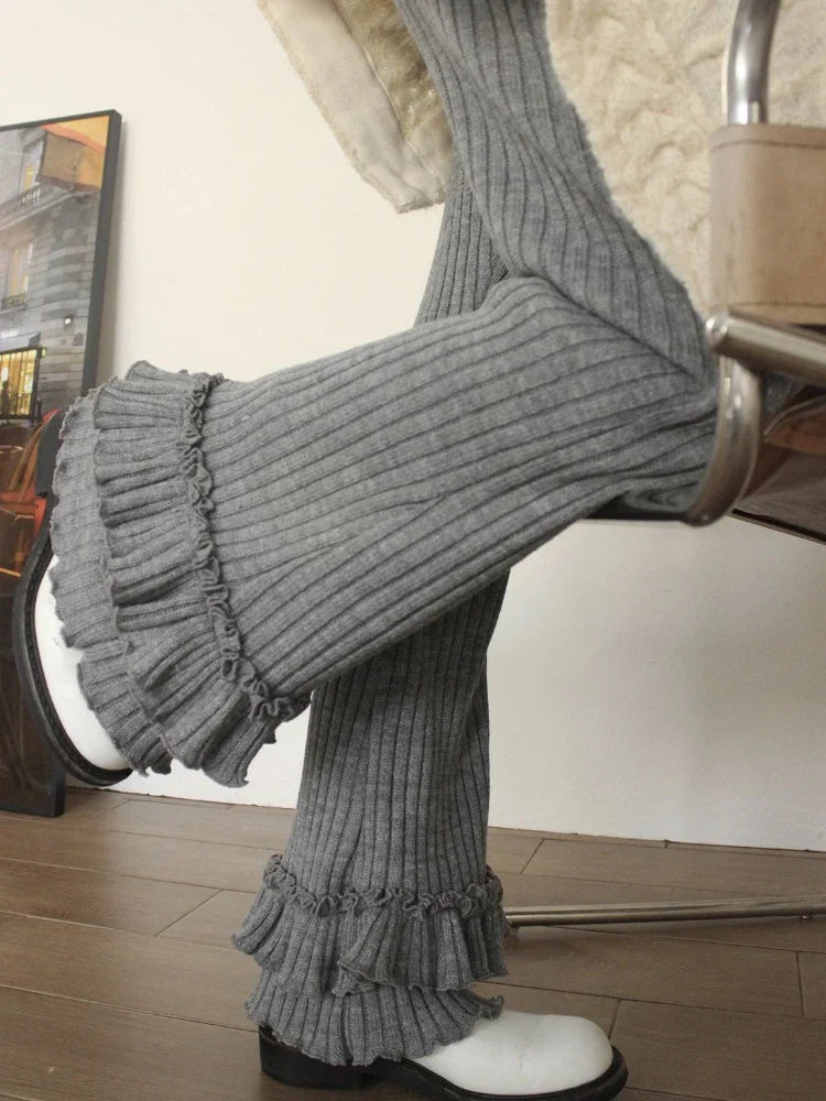 Coquette Korean Ruffles Straight Pants