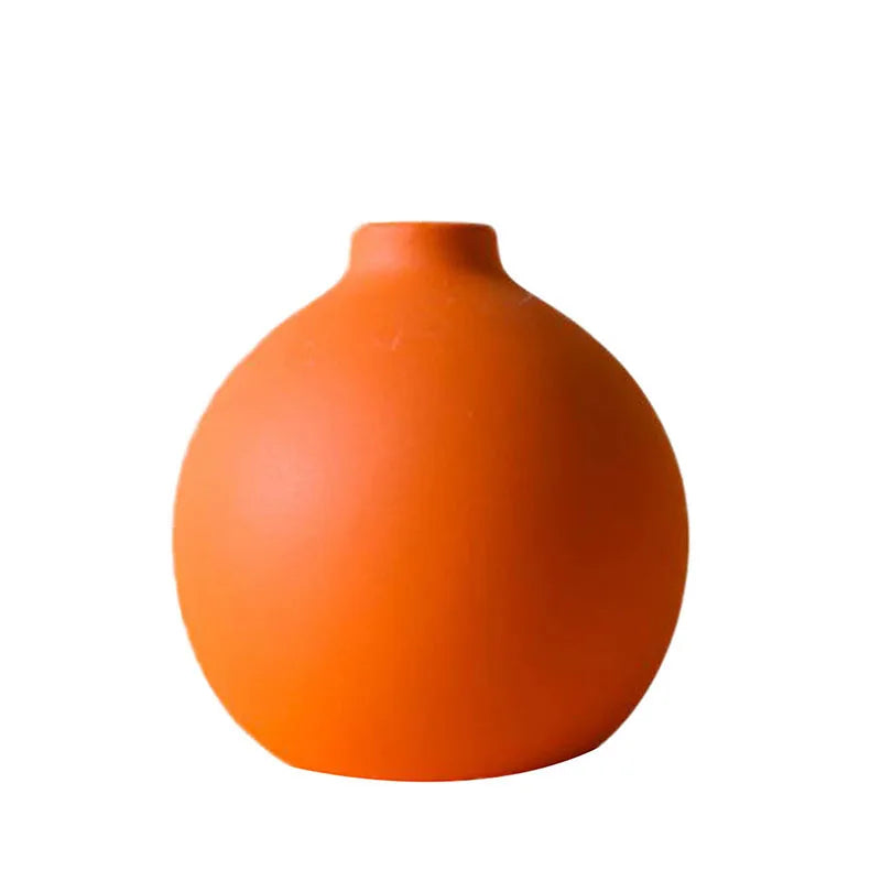 Vintage Nordic Ceramic Vase With Dry Flower