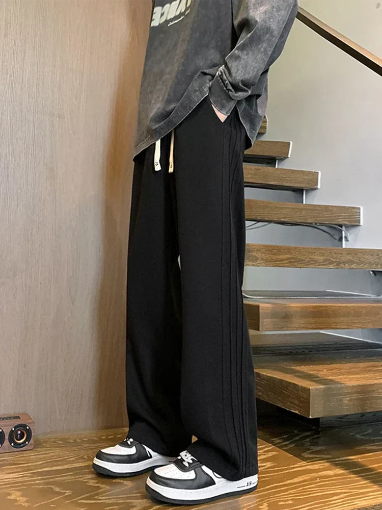 Straight Leg Stripped Drawstring Sweatpants
