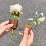 Vintage Wooden Test Tube Vase