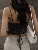 Elegant Lace-Up Sexy Backless Tank Top