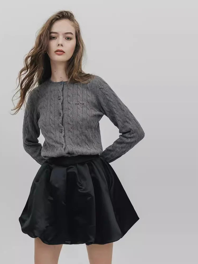 Sweet Cute Soft Shiny Satin Mini Skirt Women