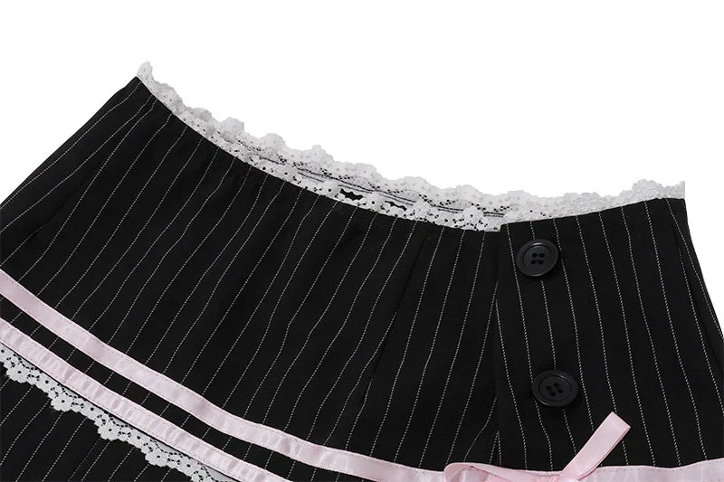 Coquette Vintage Ruffle Mini Skirt