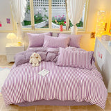 Nordic Striped Simple Style Cotton Bedding Set
