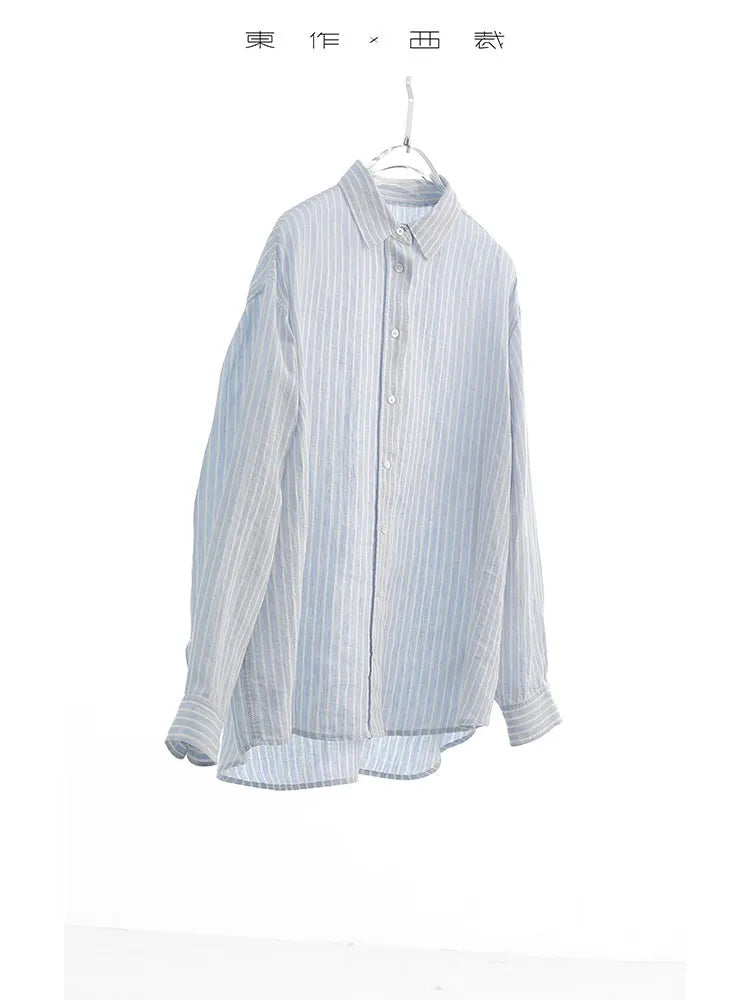 Women's Old Money Striped Long-Sleeve Shirt