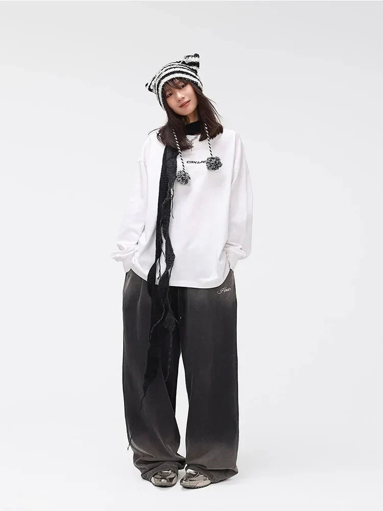 Sweatpants mit weitem Bein und Farbverlauf