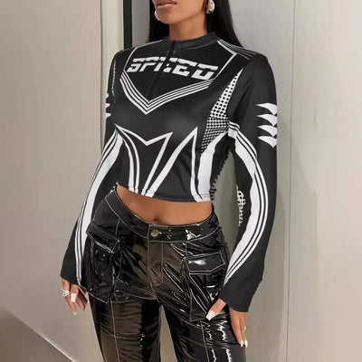 Y2K Motorcycle Cropped Punk Jacket
