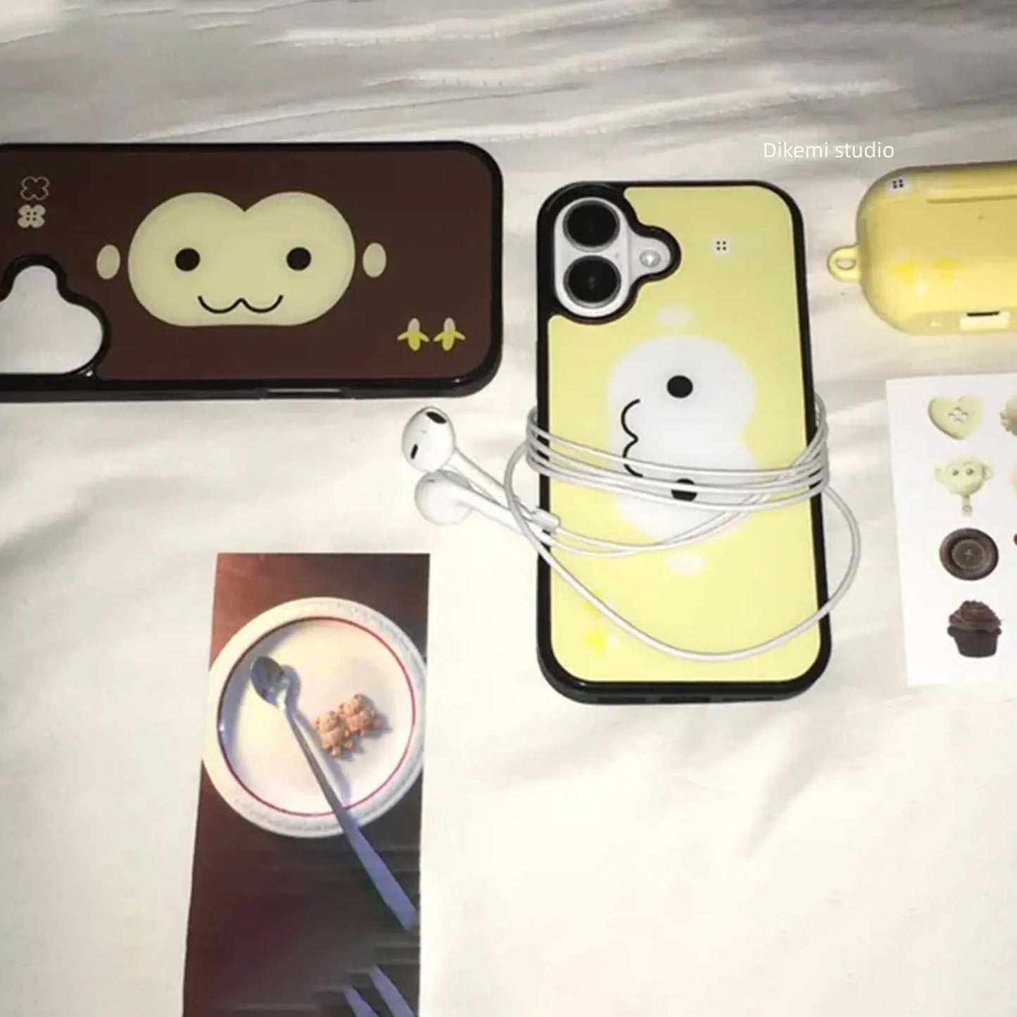 Brown & Yellow Monkey Face iPhone Case