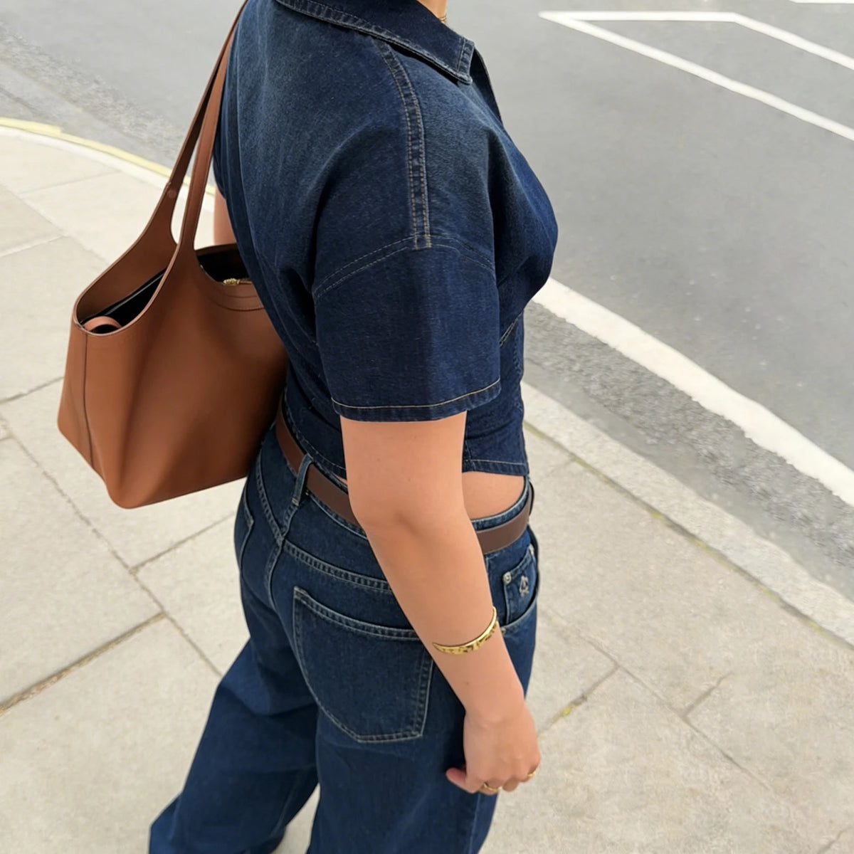 Denim Retro Blue Zip-up Shirt