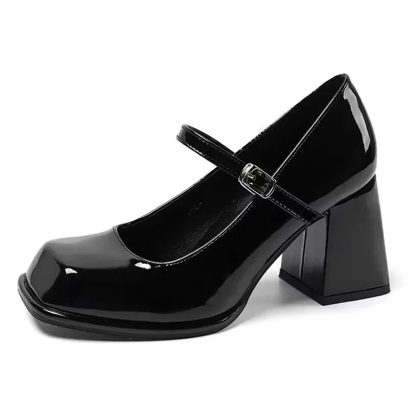 Vintage Black Buckle Women's Sandals
