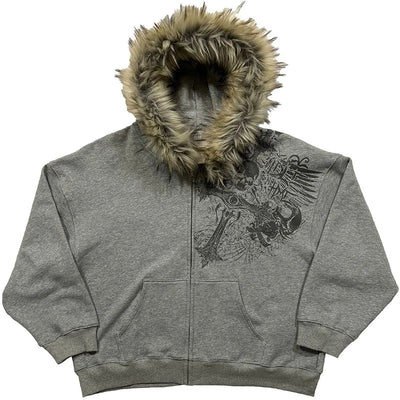 Faux Fur Collar Hoodie