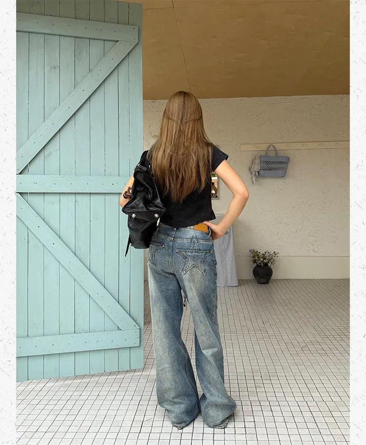 Vintage Star Low Waist Straight Leg Jeans