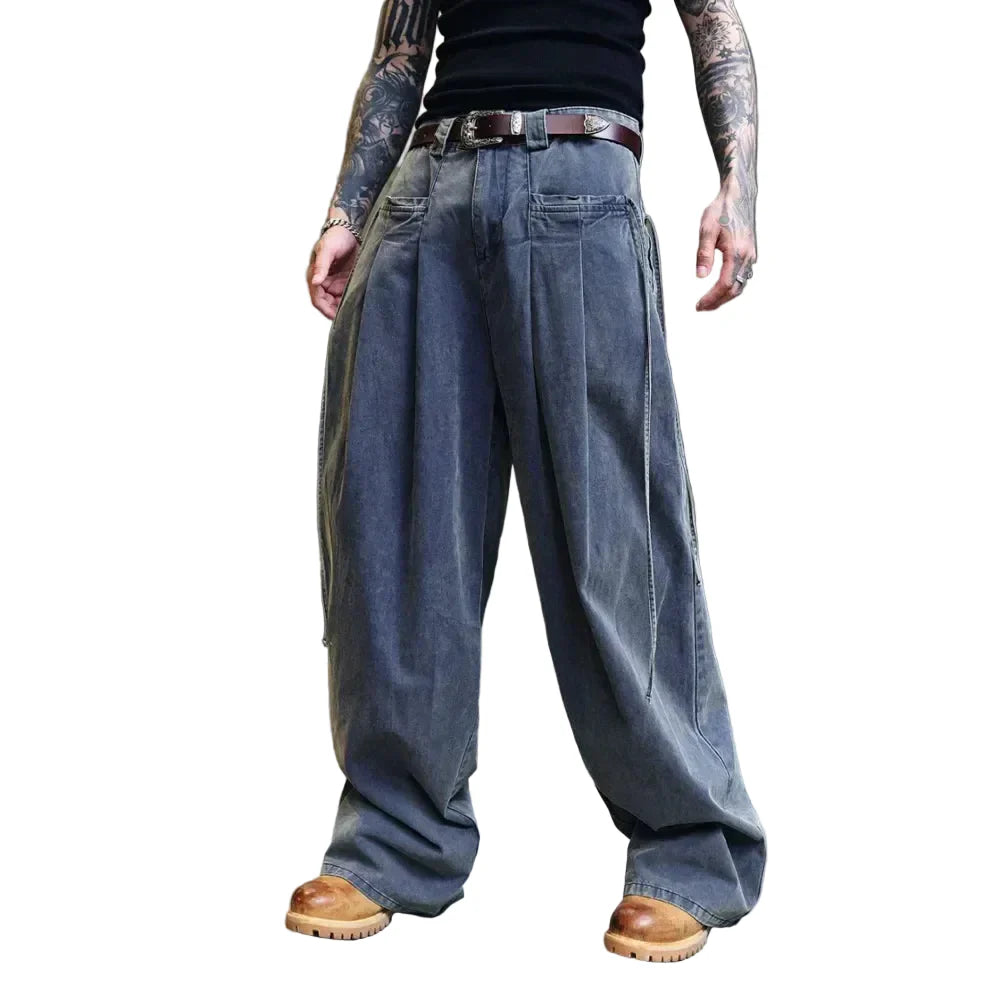 Washed Gray Bending Jeans