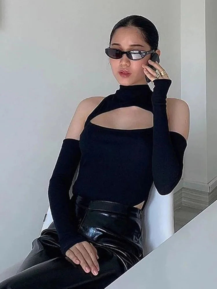 Long-sleeved Off-shoulder Bodysuit