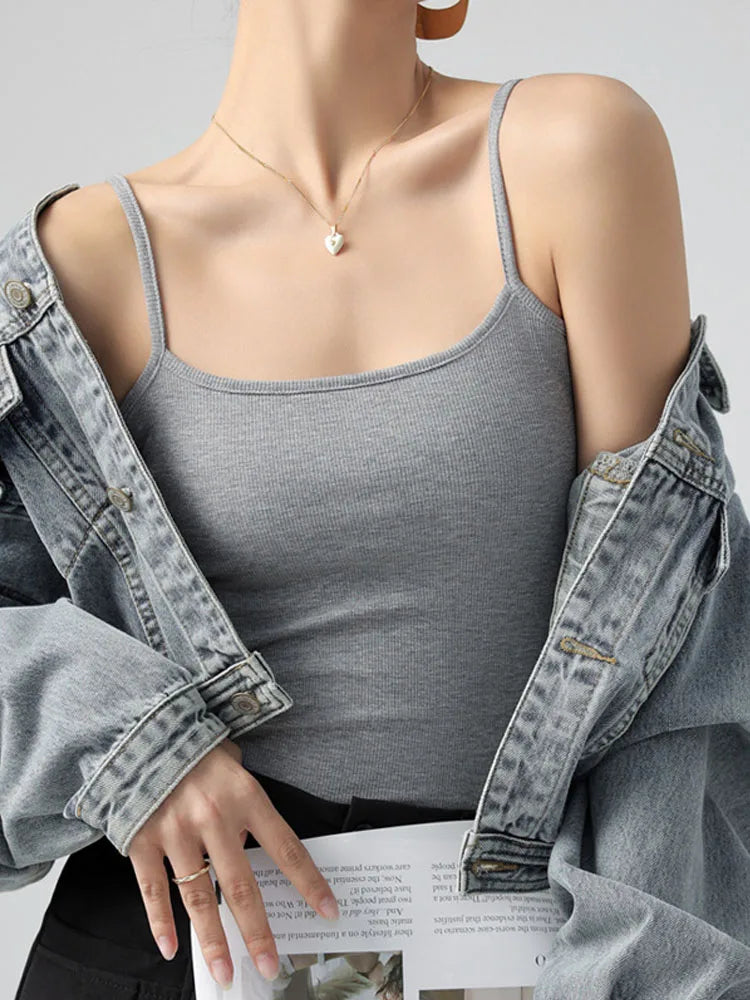 Basic Sleeveless Coffee Tank Top