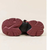 Chunky Leather Plush Color Block Sneakers