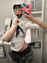 2000s Long Sleeve Gothic Hoodie