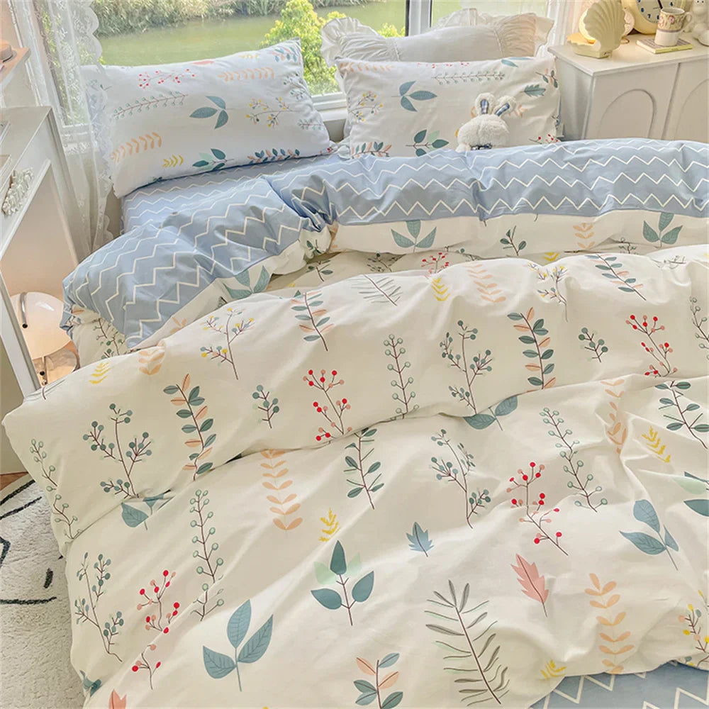 Pink Plaid Bowknot Bedding Set