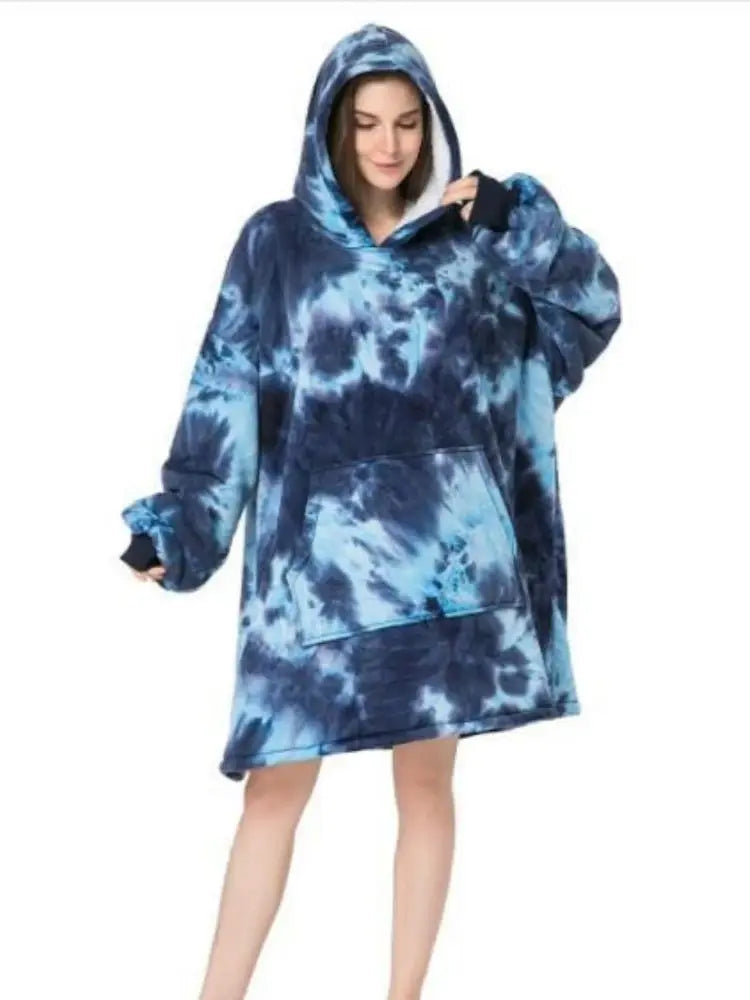 Unisex Flannel Hooded Sweater Blanket