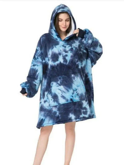 Unisex Flannel Hooded Sweater Blanket