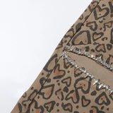 Baddie Leopard Embellished Cut Out Pants