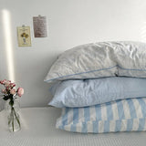 Blue Cotton Pillowcases Stripe