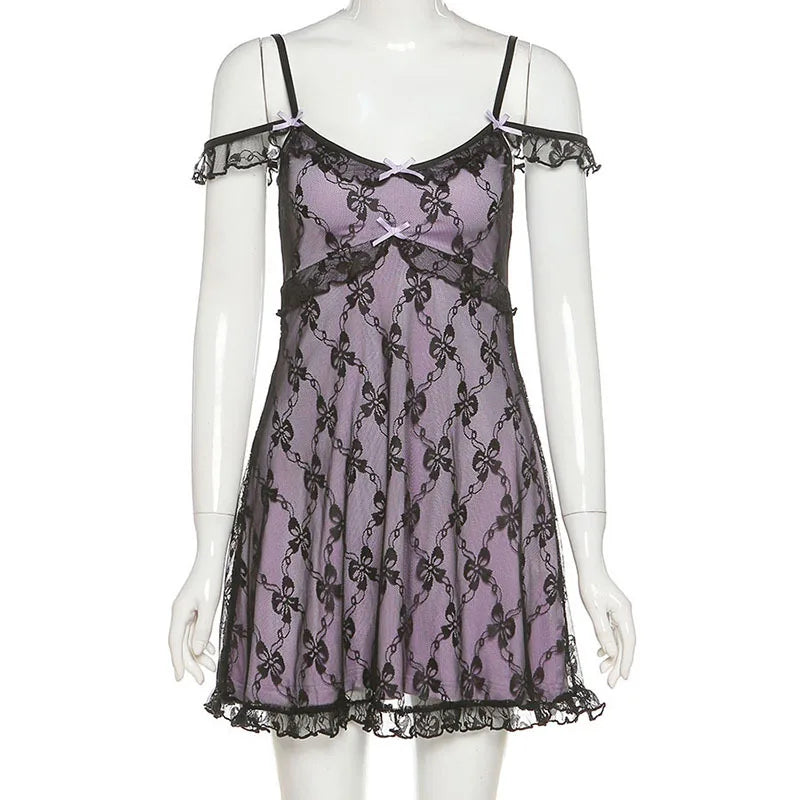 Minivestido Coquette drapeado con corte en A