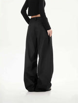 Vintage schwarze weite Hose