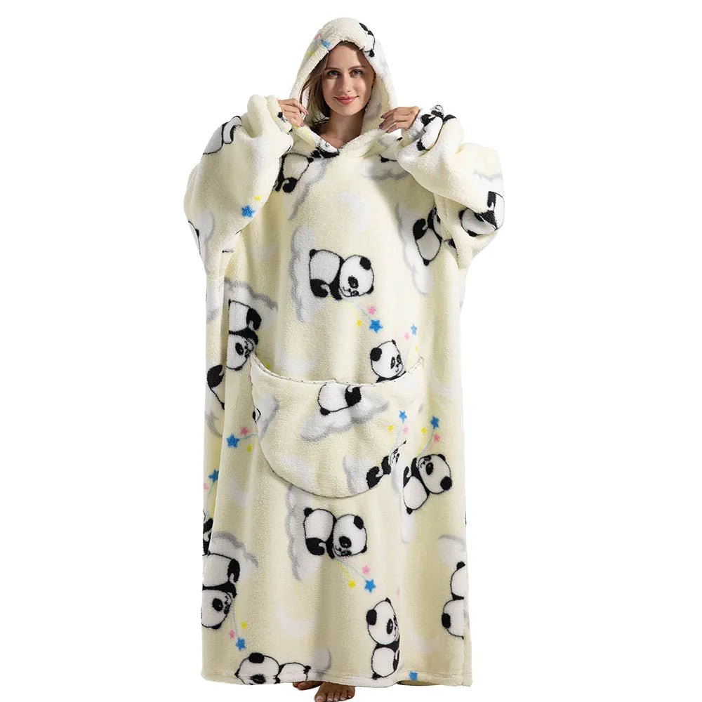 Animal Printed Hooded Blanket