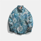 Faded Daisy Print Varsity Jacket