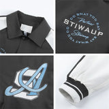 Sports Striped Patchwork Varsity Jacket