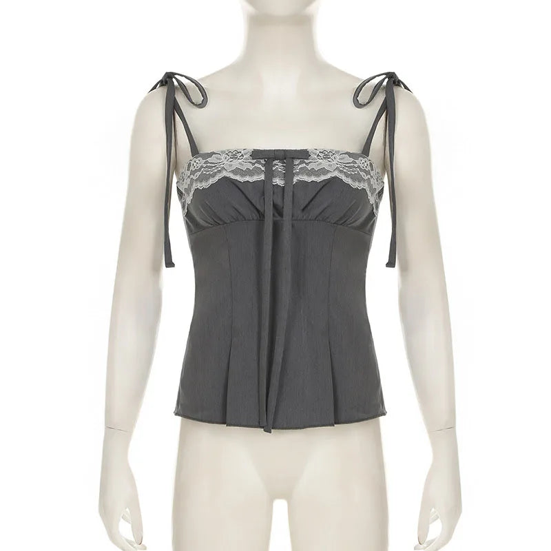 Acubi Lace Bow Corset Top