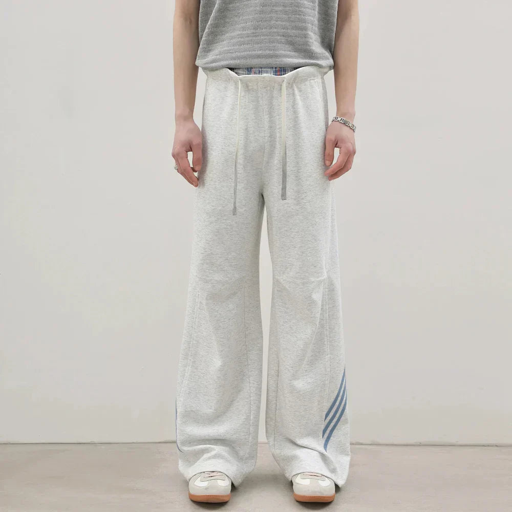 Elastic Drawstring Loose Straight Leg Pants