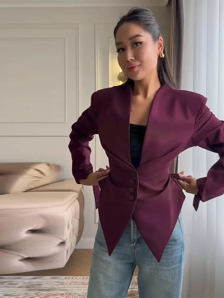 Women Single Breasted Blazer