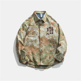 Faded Daisy Print Varsity Jacket