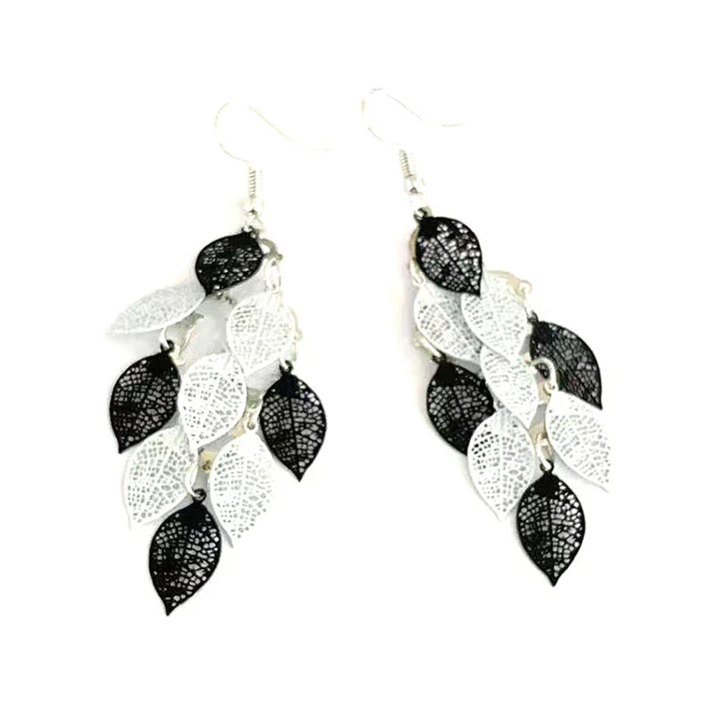 Vintage Hollow Leaves Shiny Earrings