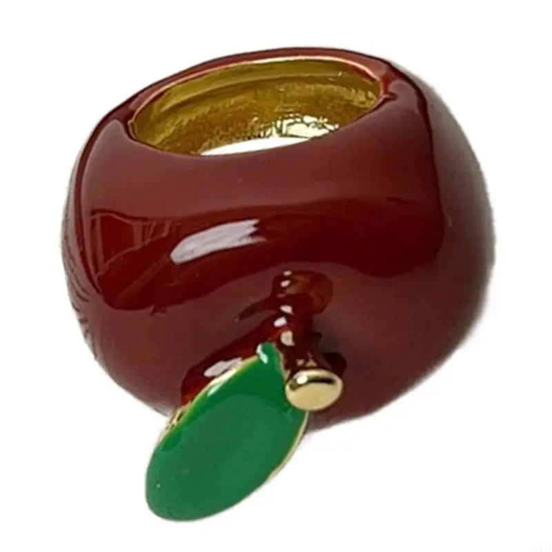 Handmade Enamel Strawberry Apples Ring