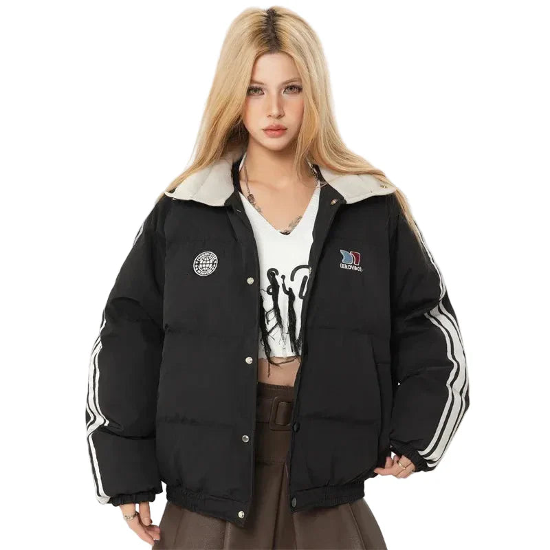 Chaqueta acolchada ligera a rayas para invierno